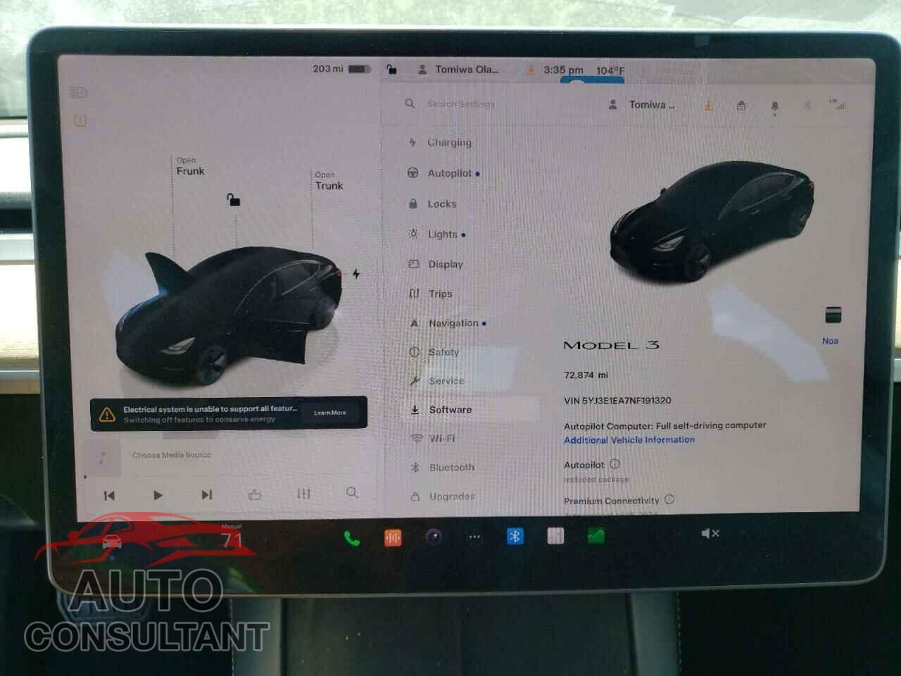 TESLA MODEL 3 2022 - 5YJ3E1EA7NF191320