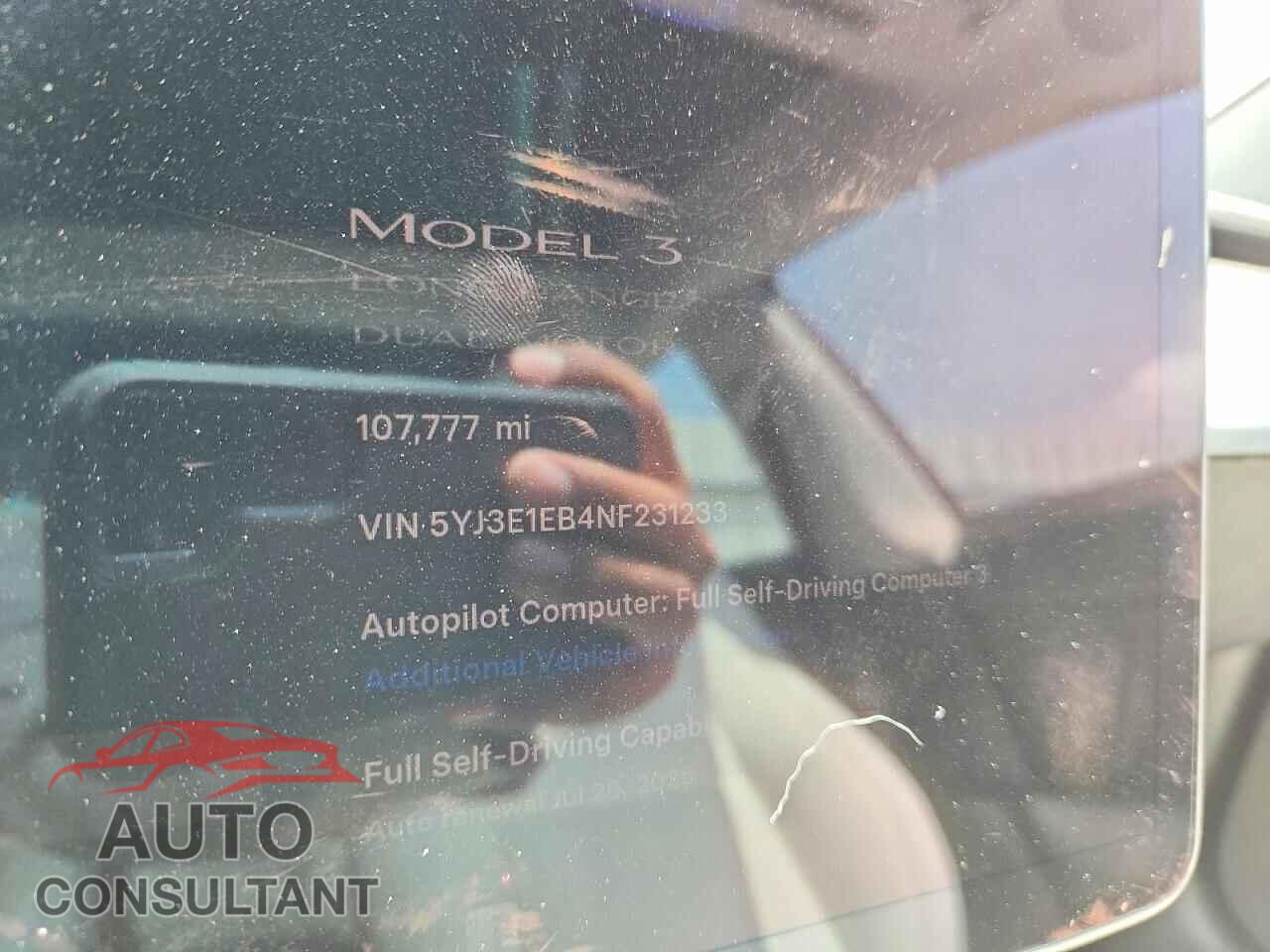 TESLA MODEL 3 2022 - 5YJ3E1EB4NF231233