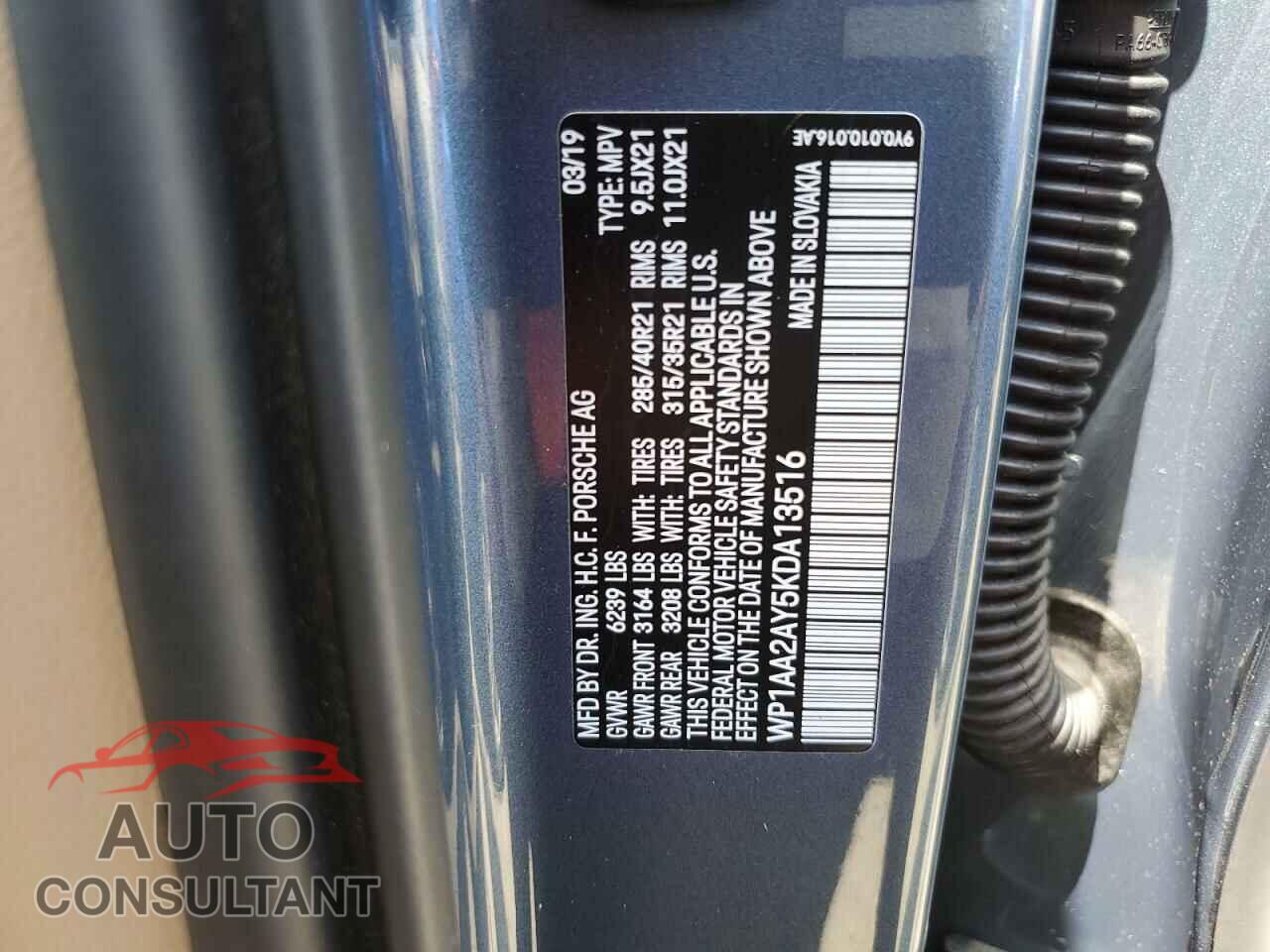 PORSCHE CAYENNE 2019 - WP1AA2AY5KDA13516