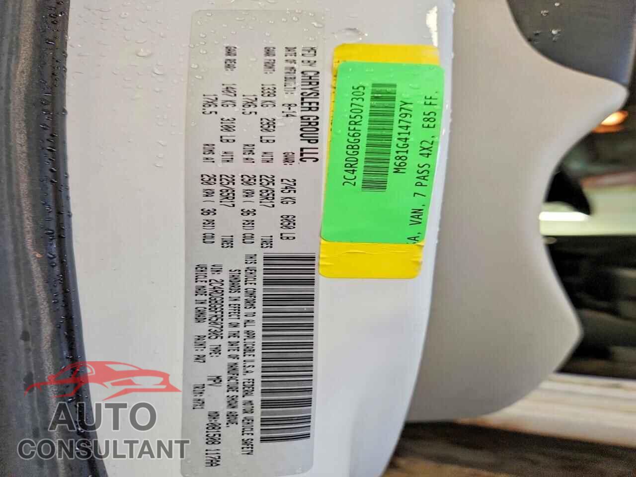 DODGE CARAVAN 2015 - 2C4RDGBG6FR507305
