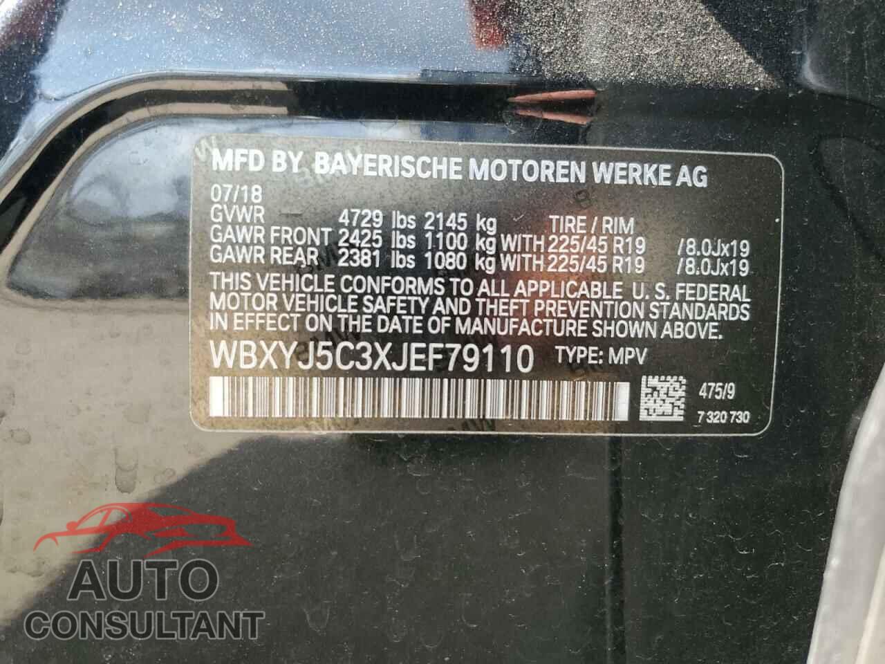 BMW X2 2018 - WBXYJ5C3XJEF79110