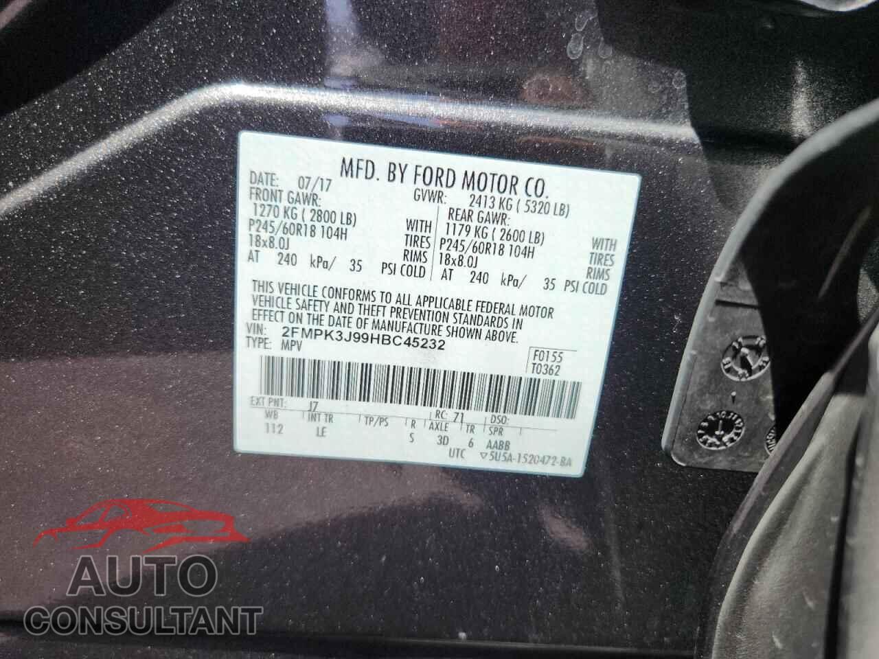 FORD EDGE 2017 - 2FMPK3J99HBC45232