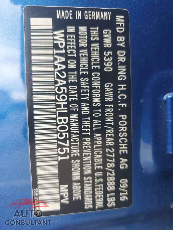 PORSCHE MACAN 2017 - WP1AA2A59HLB05751