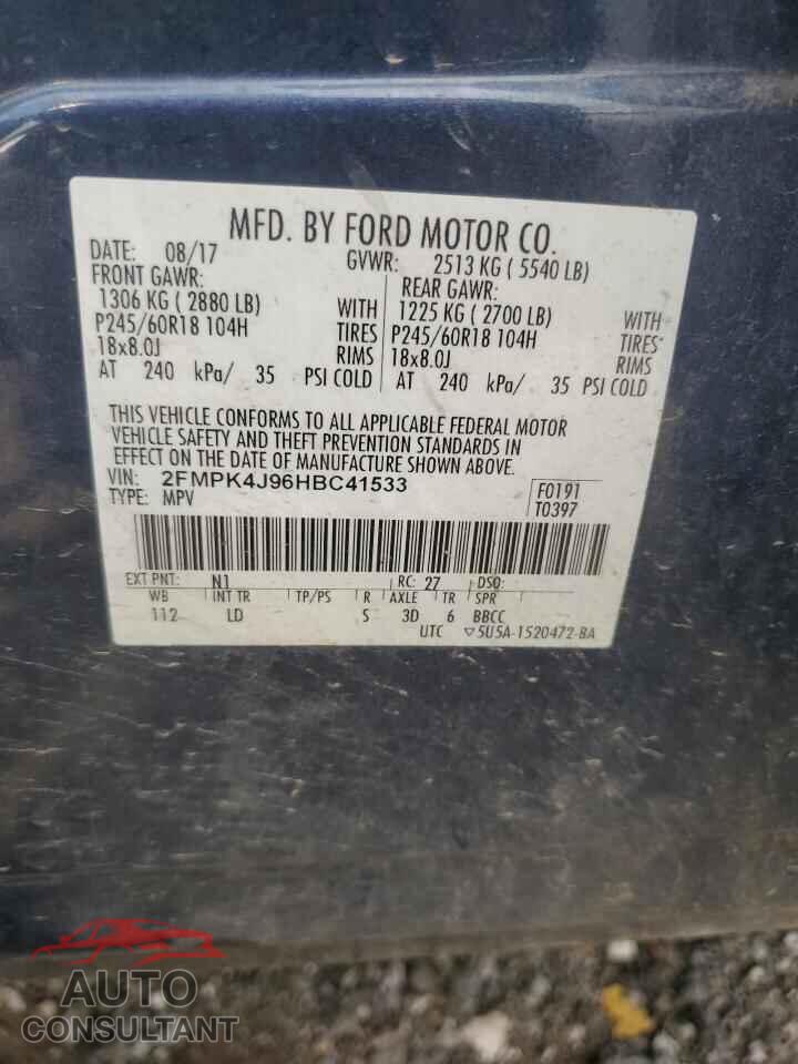 FORD EDGE 2017 - 2FMPK4J96HBC41533