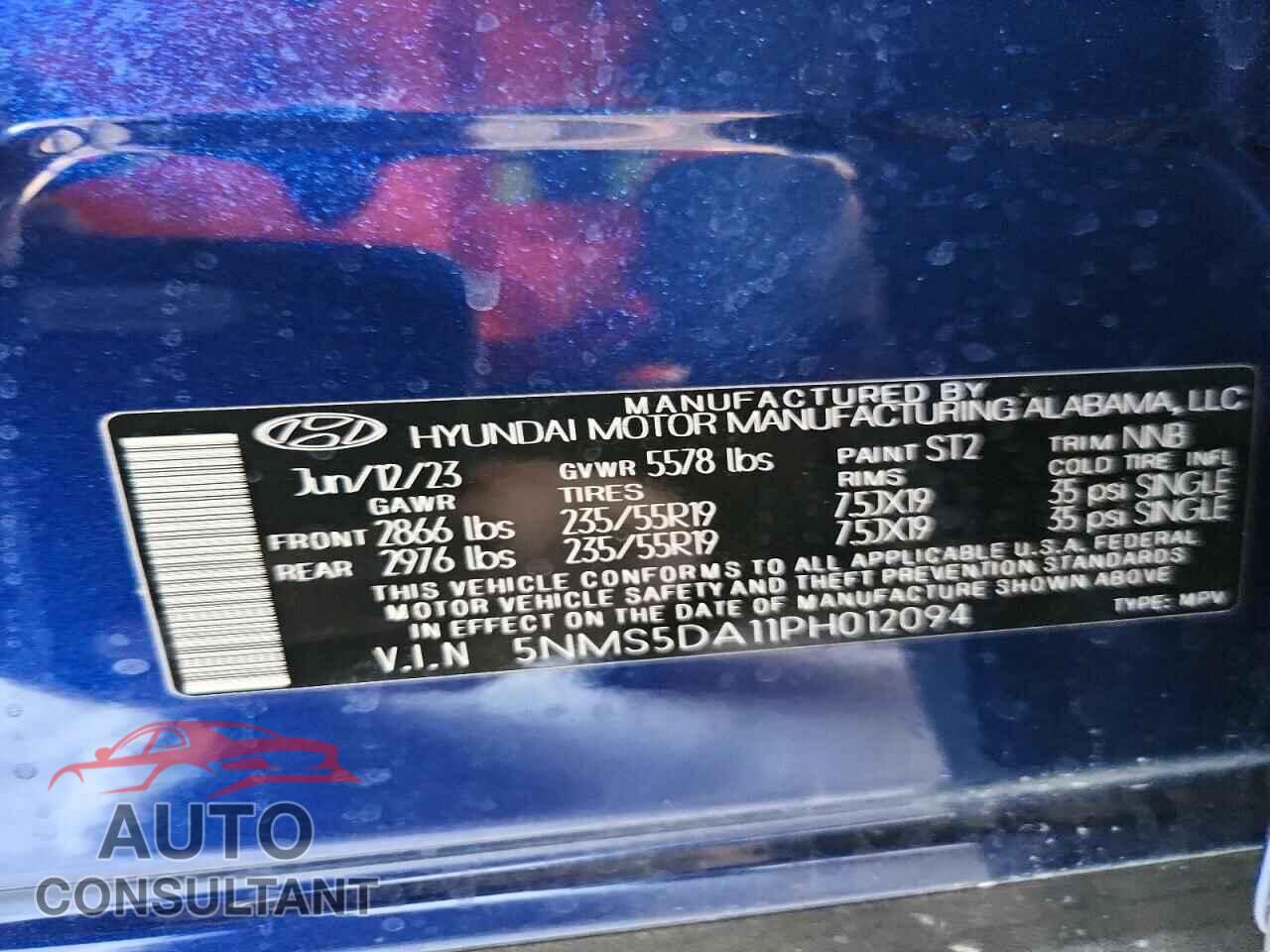 HYUNDAI SANTA FE 2023 - 5NMS5DA11PH012094