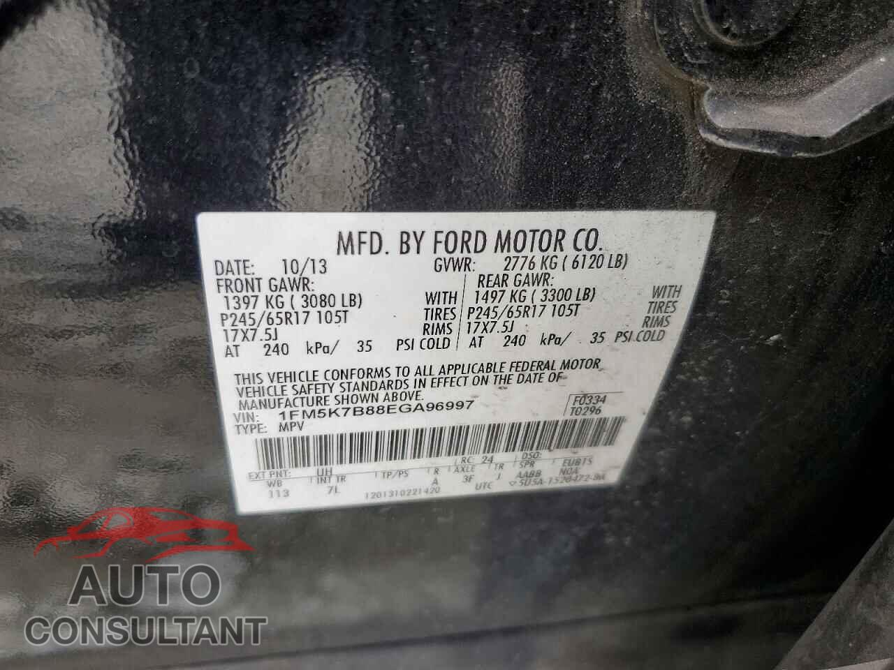 FORD EXPLORER 2014 - 1FM5K7B88EGA96997