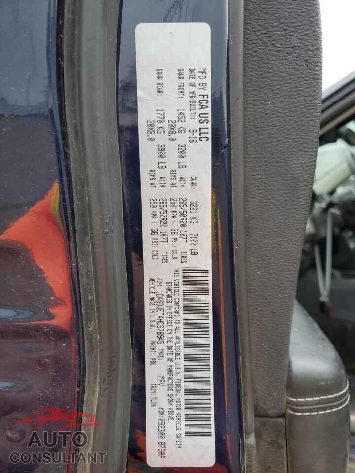 DODGE DURANGO 2017 - 1C4SDJET4HC678945