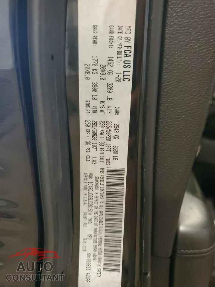 DODGE DURANGO 2020 - 1C4RDJDG5LC261510