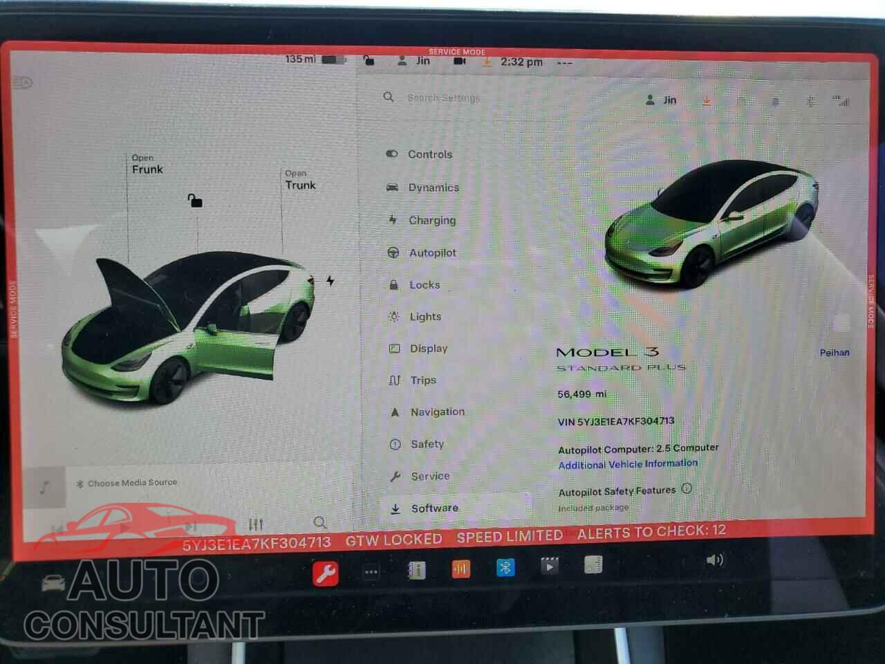TESLA MODEL 3 2019 - 5YJ3E1EA7KF304713