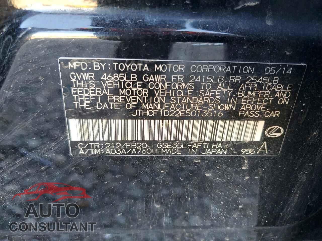 LEXUS IS 2014 - JTHCF1D22E5013516