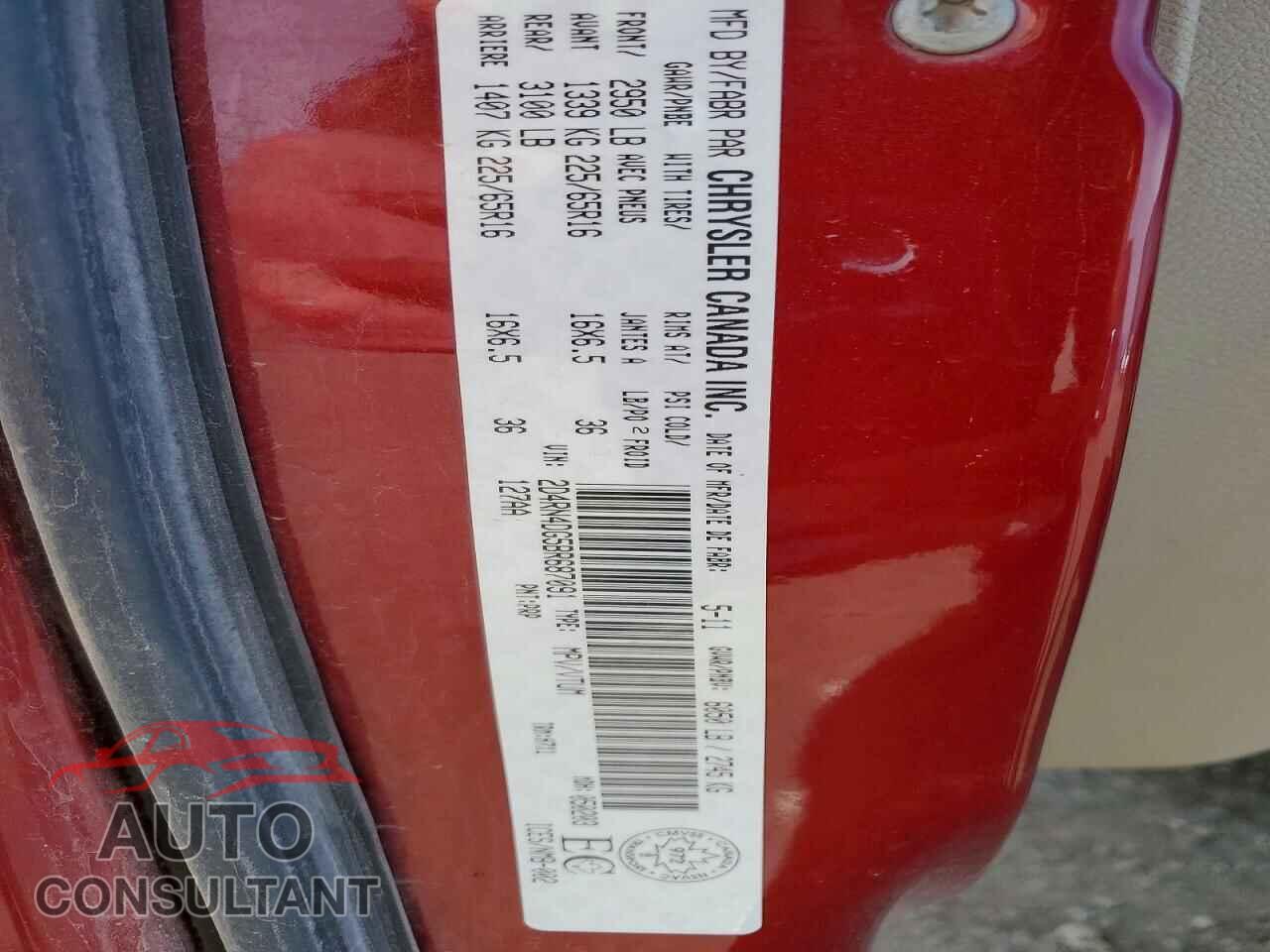 DODGE CARAVAN 2011 - 2D4RN4DG5BR687091