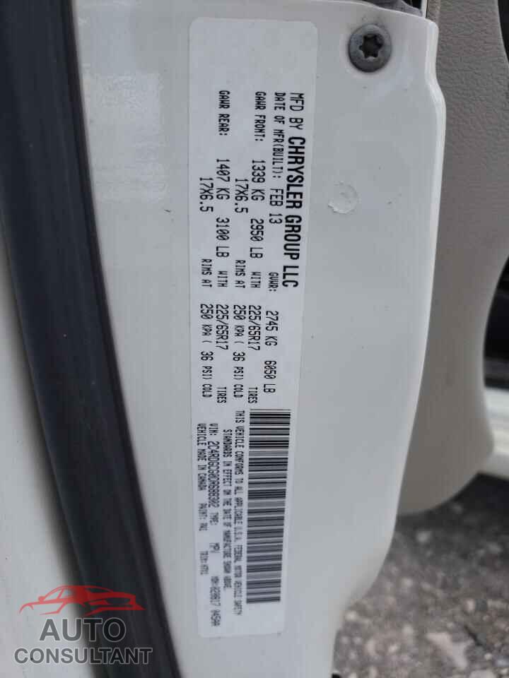 DODGE CARAVAN 2013 - 2C4RDGCG0DR688302