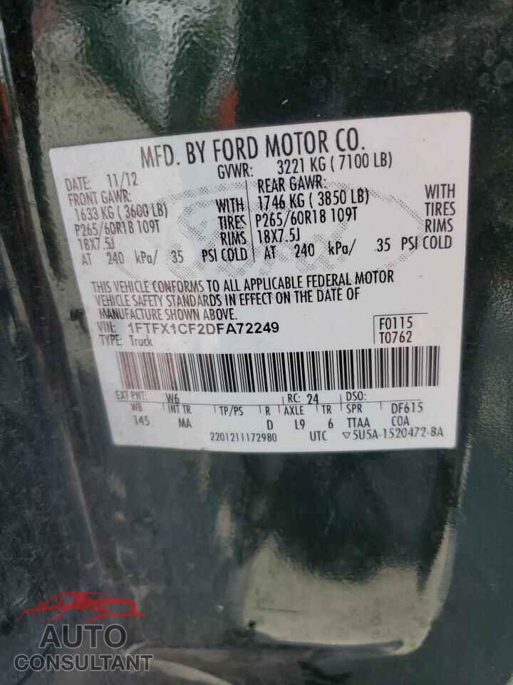 FORD F-150 2013 - 1FTFX1CF2DFA72249