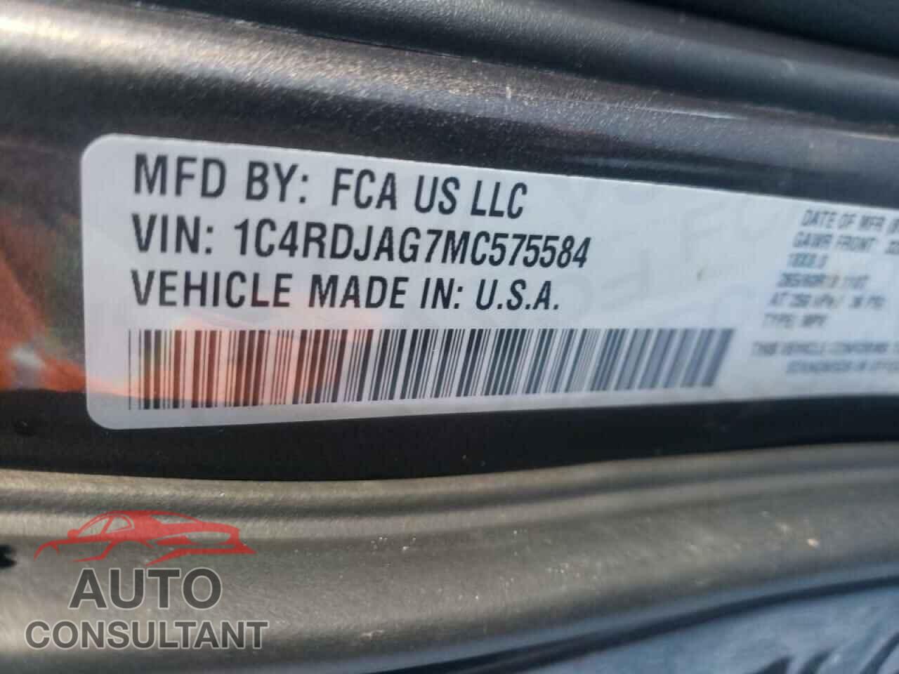 DODGE DURANGO 2021 - 1C4RDJAG7MC575584