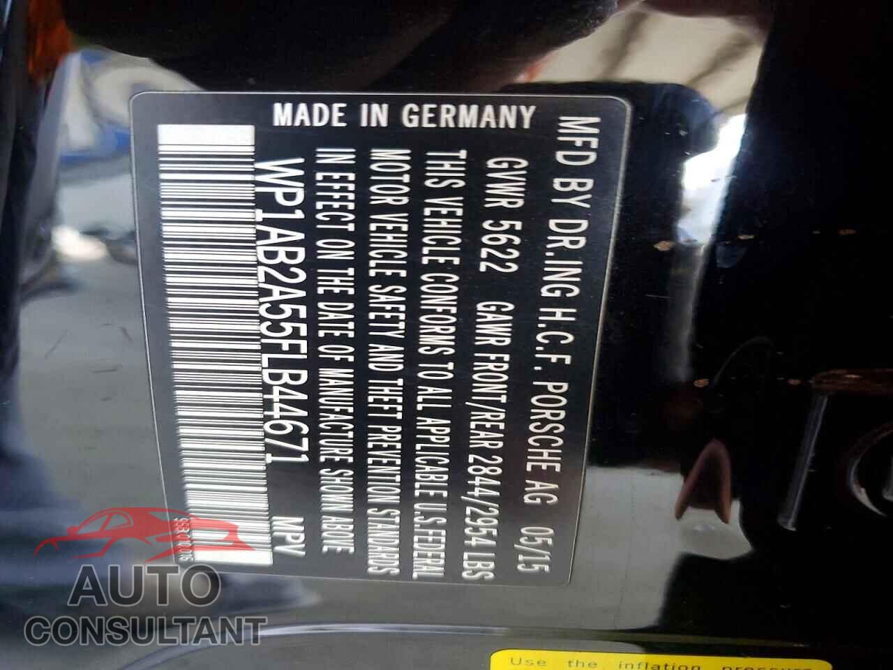 PORSCHE MACAN 2015 - WP1AB2A55FLB44671
