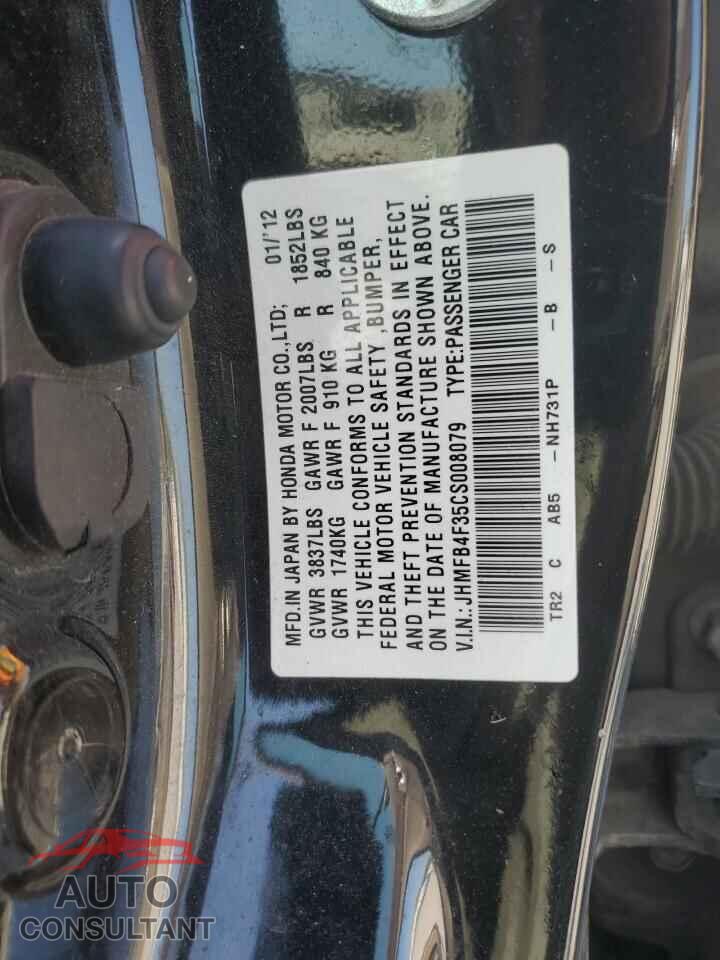 HONDA CIVIC 2012 - JHMFB4F35CS008079