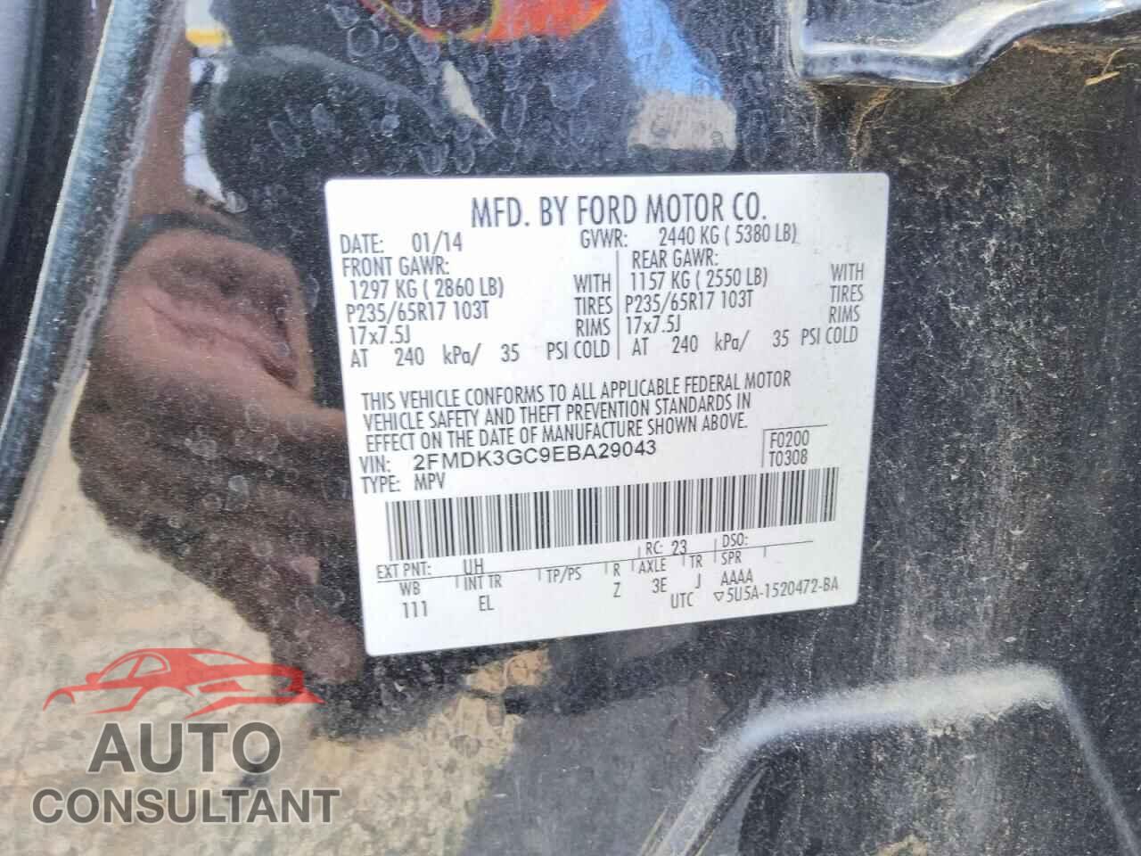 FORD EDGE 2014 - 2FMDK3GC9EBA29043