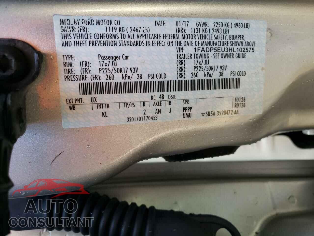 FORD CMAX 2017 - 1FADP5EU3HL102575