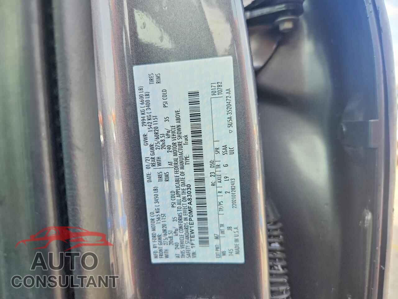 FORD F150 2021 - 1FTEW1EP0MFA83030