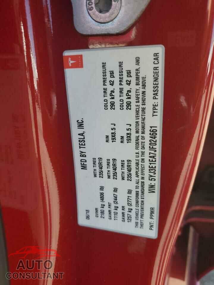 TESLA MODEL 3 2018 - 5YJ3E1EA7JF024661