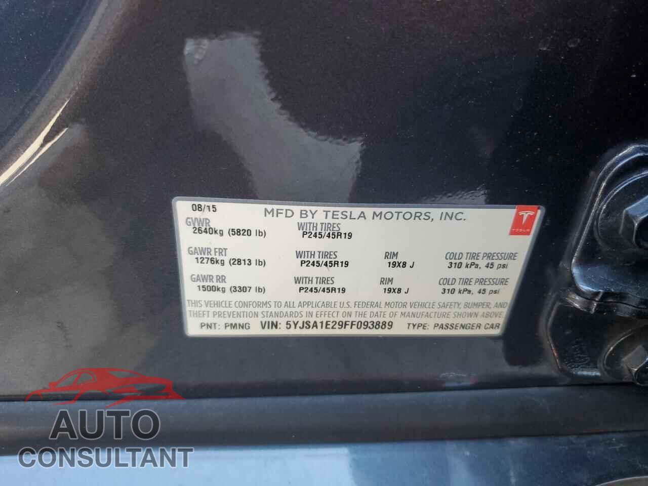 TESLA MODEL S 2015 - 5YJSA1E29FF093889