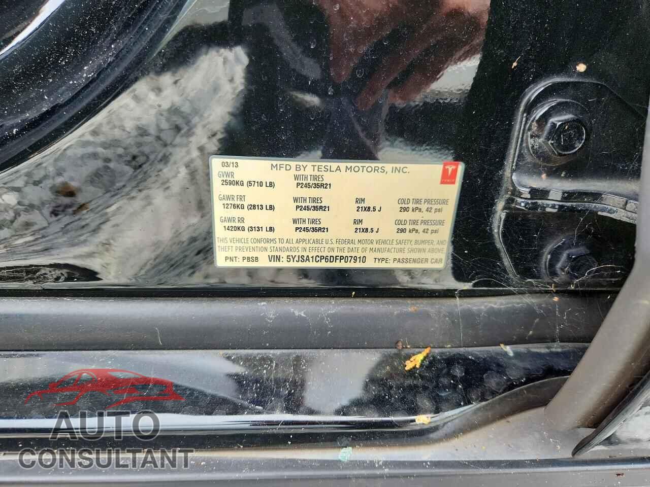 TESLA MODEL S 2013 - 5YJSA1CP6DFP07910