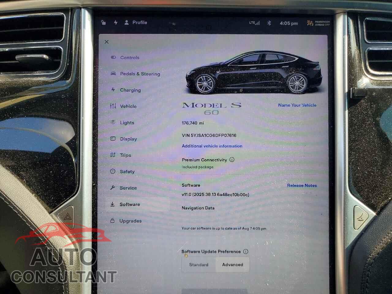 TESLA MODEL S 2013 - 5YJSA1CG6DFP07616
