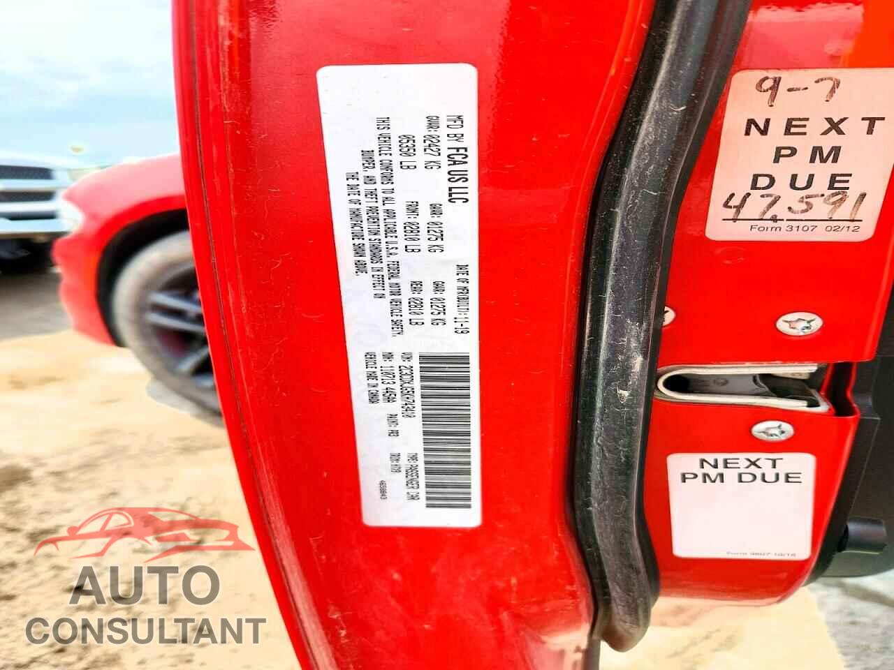 DODGE CHARGER 2019 - 2C3CDXJG5KH743410
