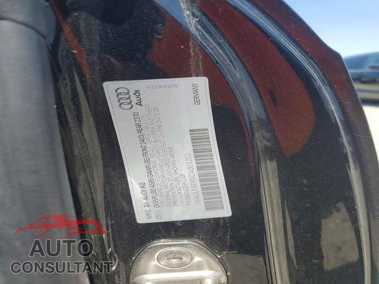 AUDI A5 2012 - WAULFAFRXCA003202