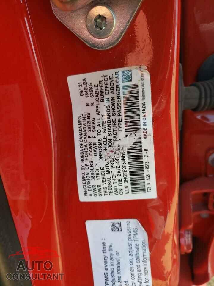 HONDA CIVIC 2022 - 2HGFE2F50NH531665