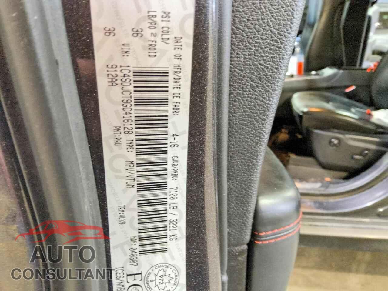 DODGE DURANGO 2016 - 1C4SDJCT9GC416128