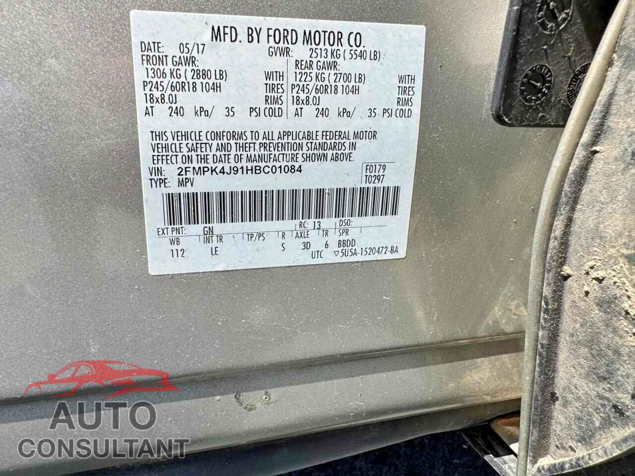 FORD EDGE 2017 - 2FMPK4J91HBC01084