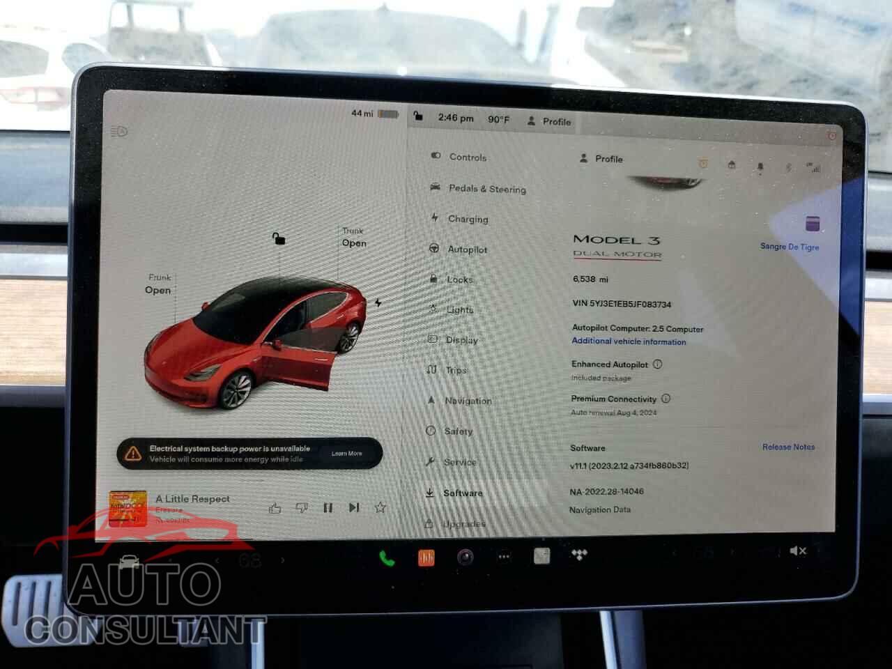 TESLA MODEL 3 2018 - 5YJ3E1EB5JF083734