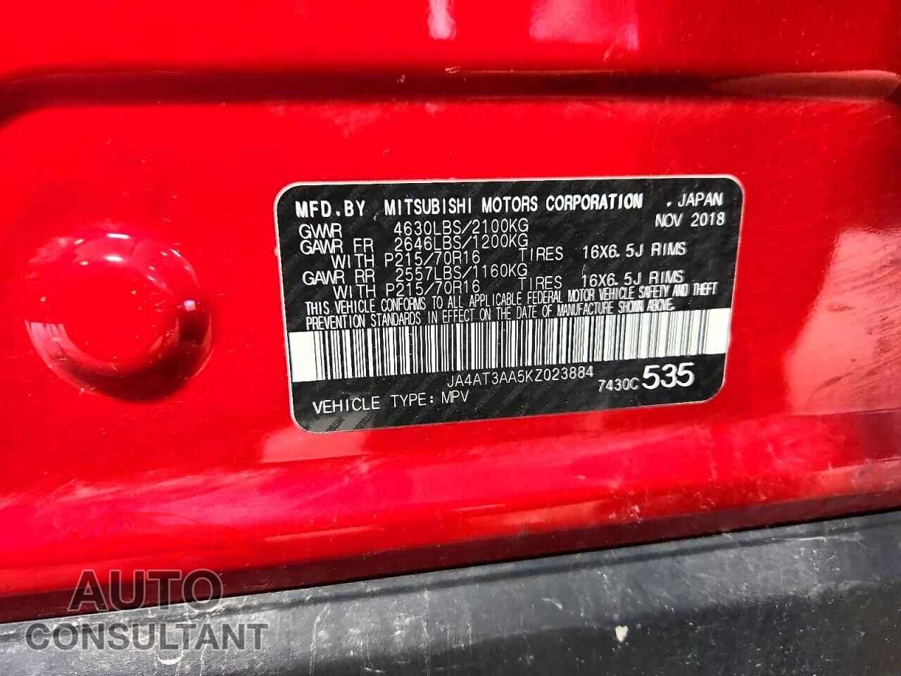 MITSUBISHI ECLIPSE 2019 - JA4AT3AA5KZ023884