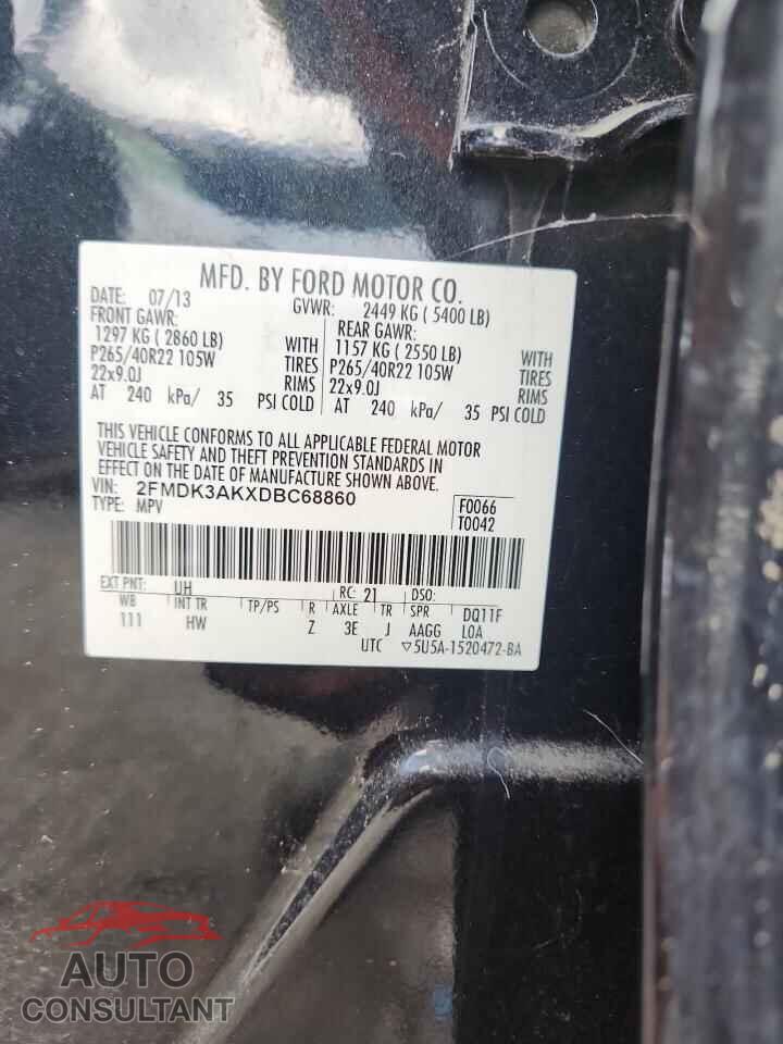 FORD EDGE 2013 - 2FMDK3AKXDBC68860