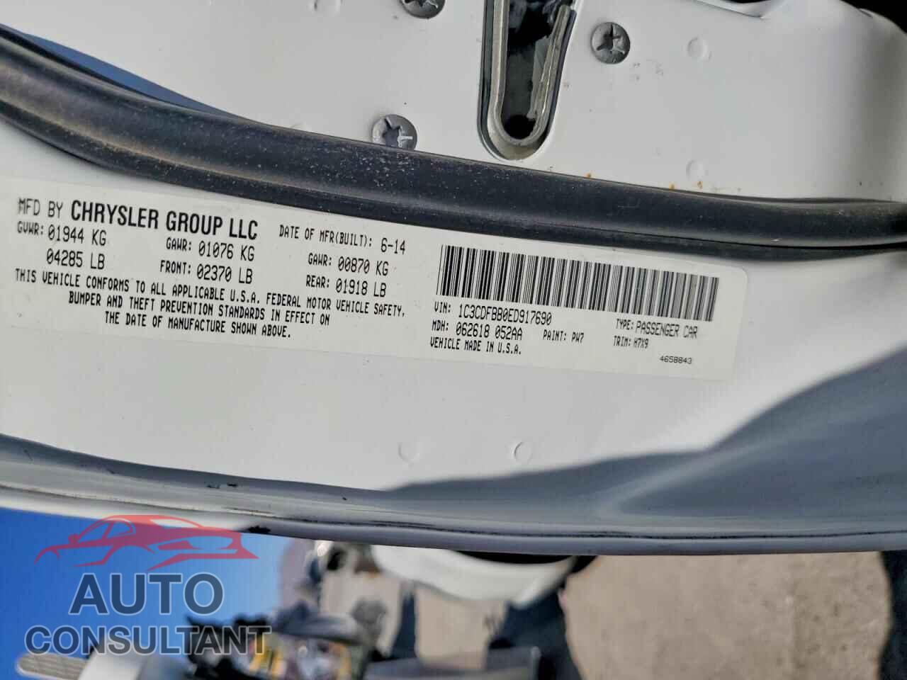 DODGE DART 2014 - 1C3CDFBB0ED917690