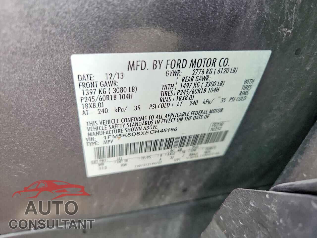 FORD EXPLORER 2014 - 1FM5K8D8XEGB45166