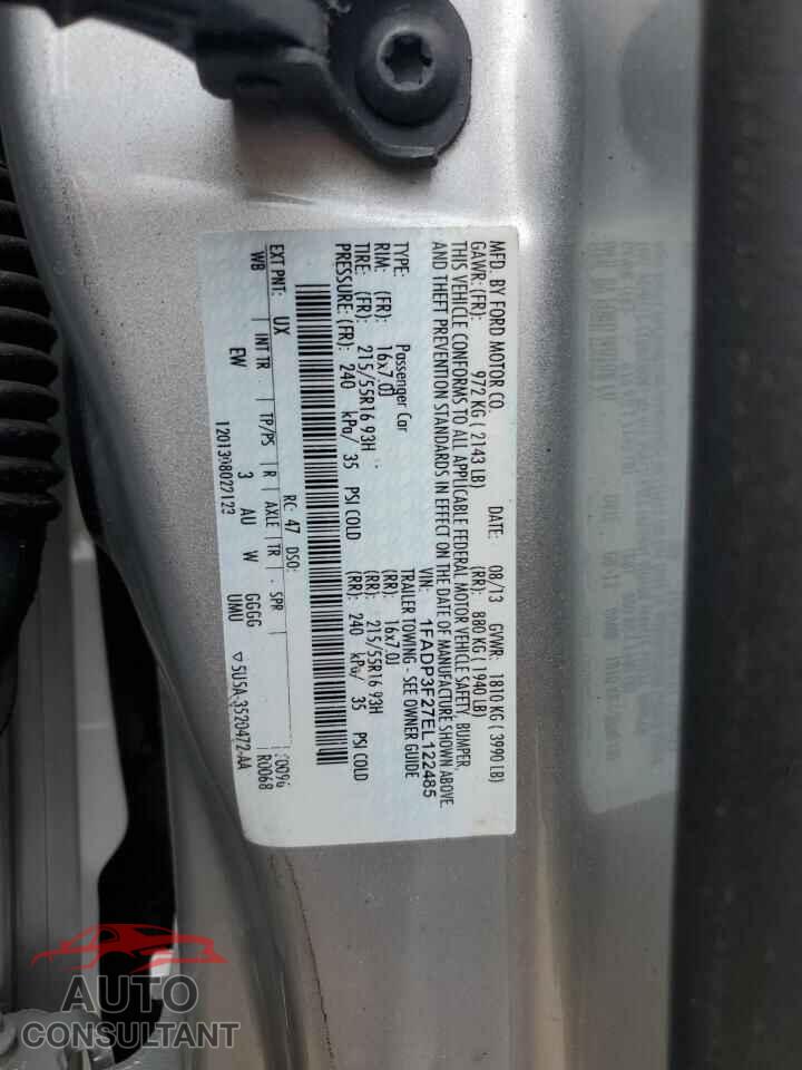 FORD FOCUS 2014 - 1FADP3F27EL122485