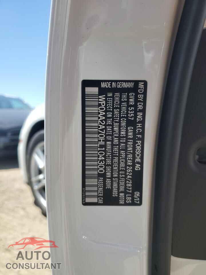 PORSCHE PANAMERA 2017 - WP0AA2A70HL104300
