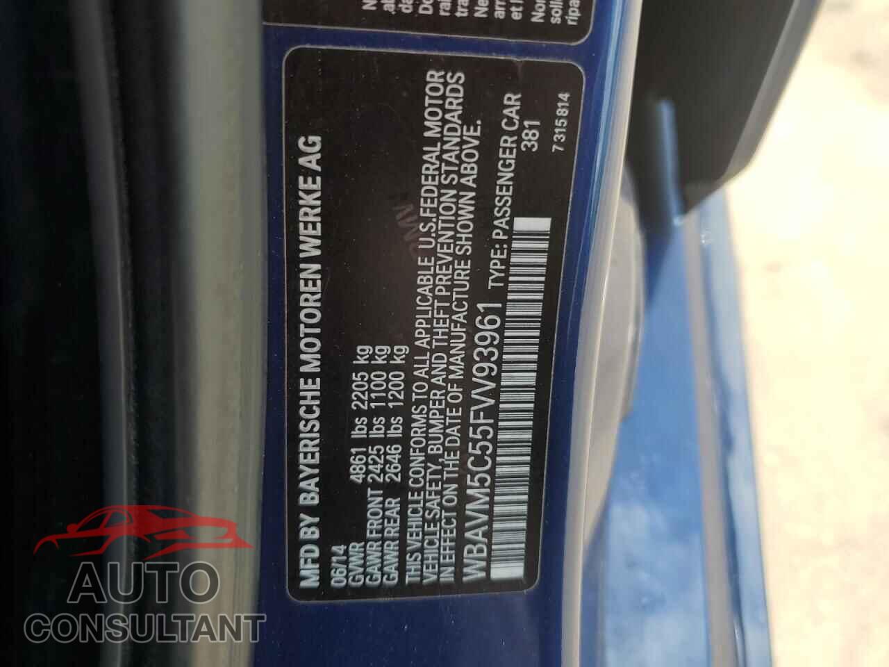 BMW X1 2015 - WBAVM5C55FVV93961