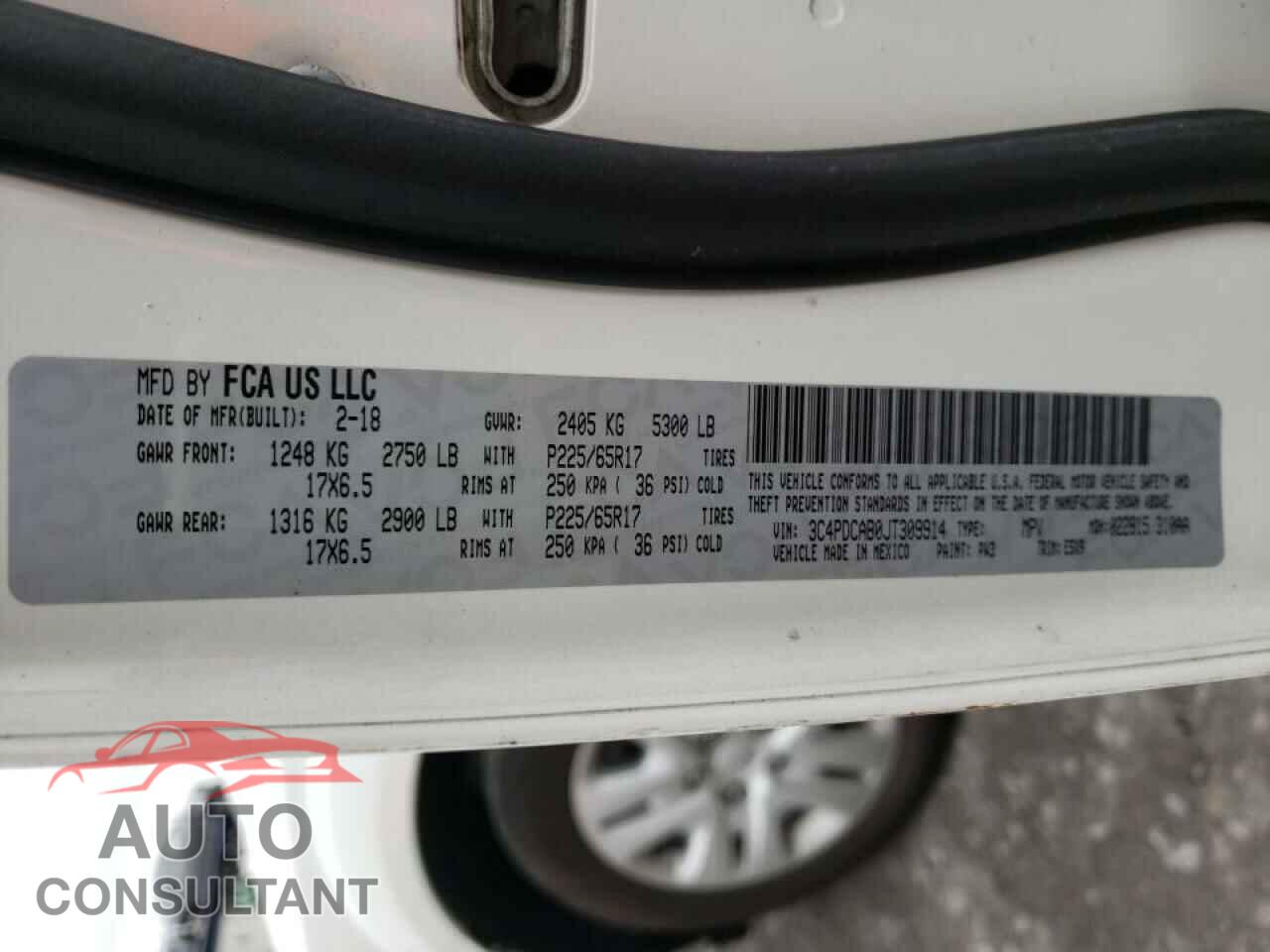 DODGE JOURNEY 2018 - 3C4PDCAB0JT309914