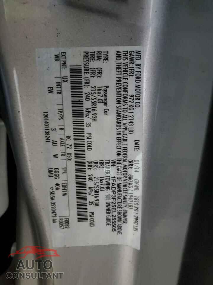 FORD FOCUS 2014 - 1FADP3F25EL255505