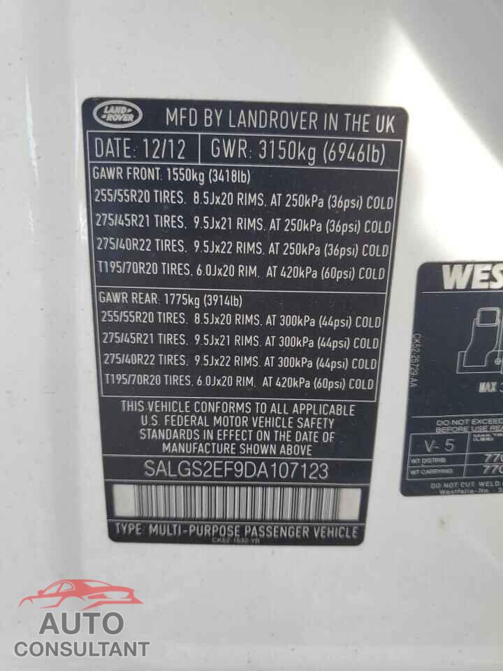 LAND ROVER RANGEROVER 2013 - SALGS2EF9DA107123