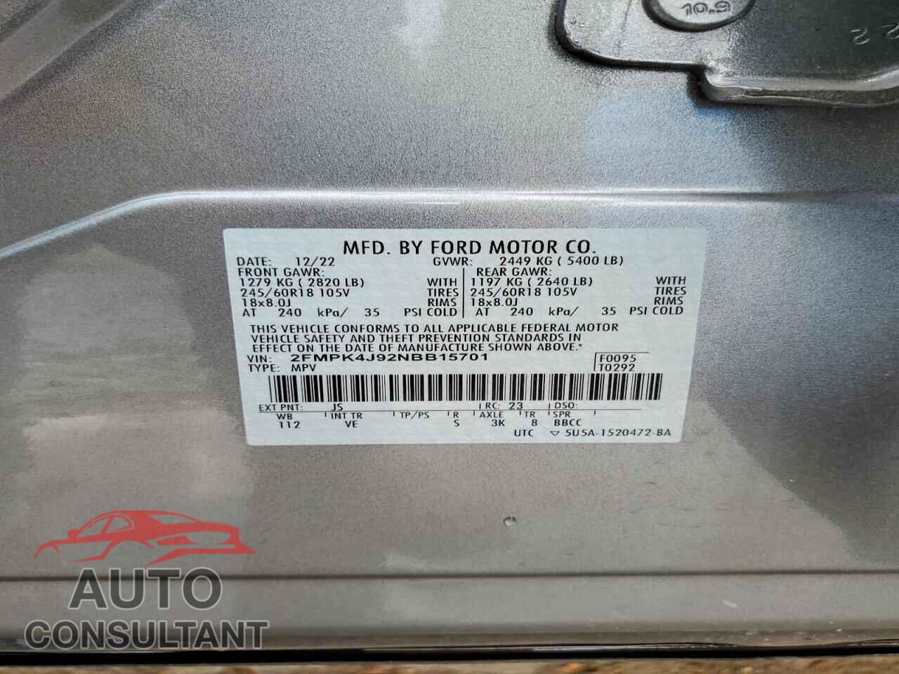 FORD EDGE 2022 - 2FMPK4J92NBB15701