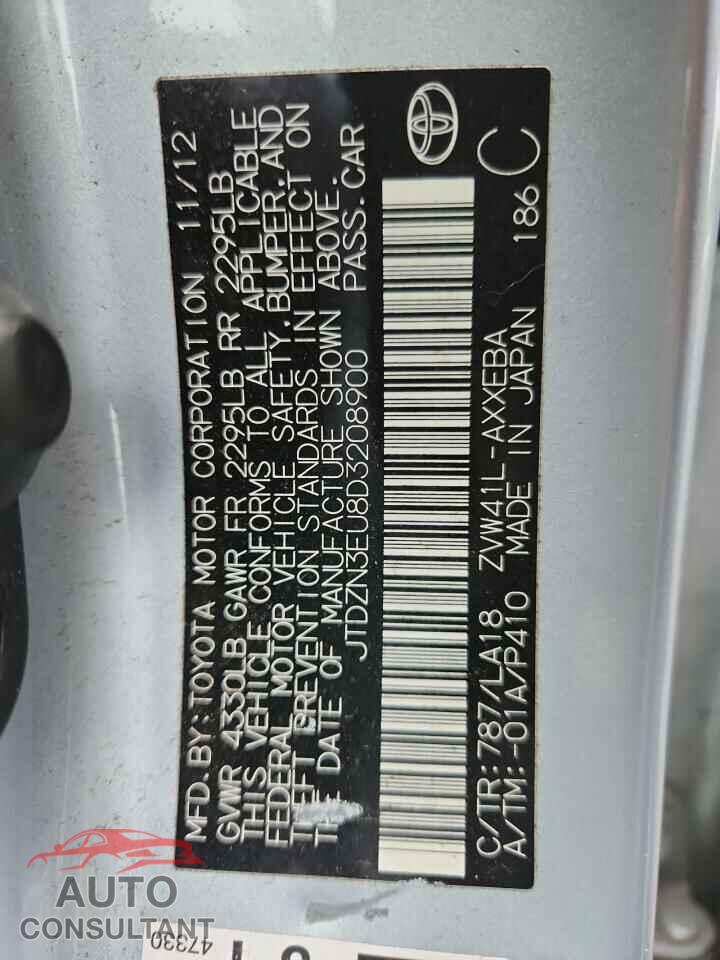 TOYOTA PRIUS 2013 - JTDZN3EU8D3208900
