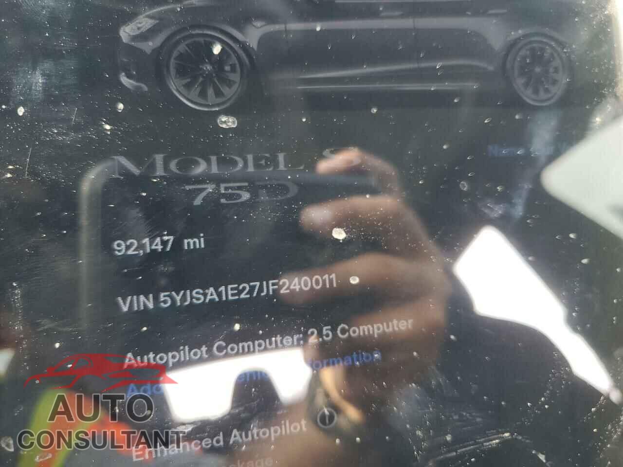 TESLA MODEL S 2018 - 5YJSA1E27JF240011