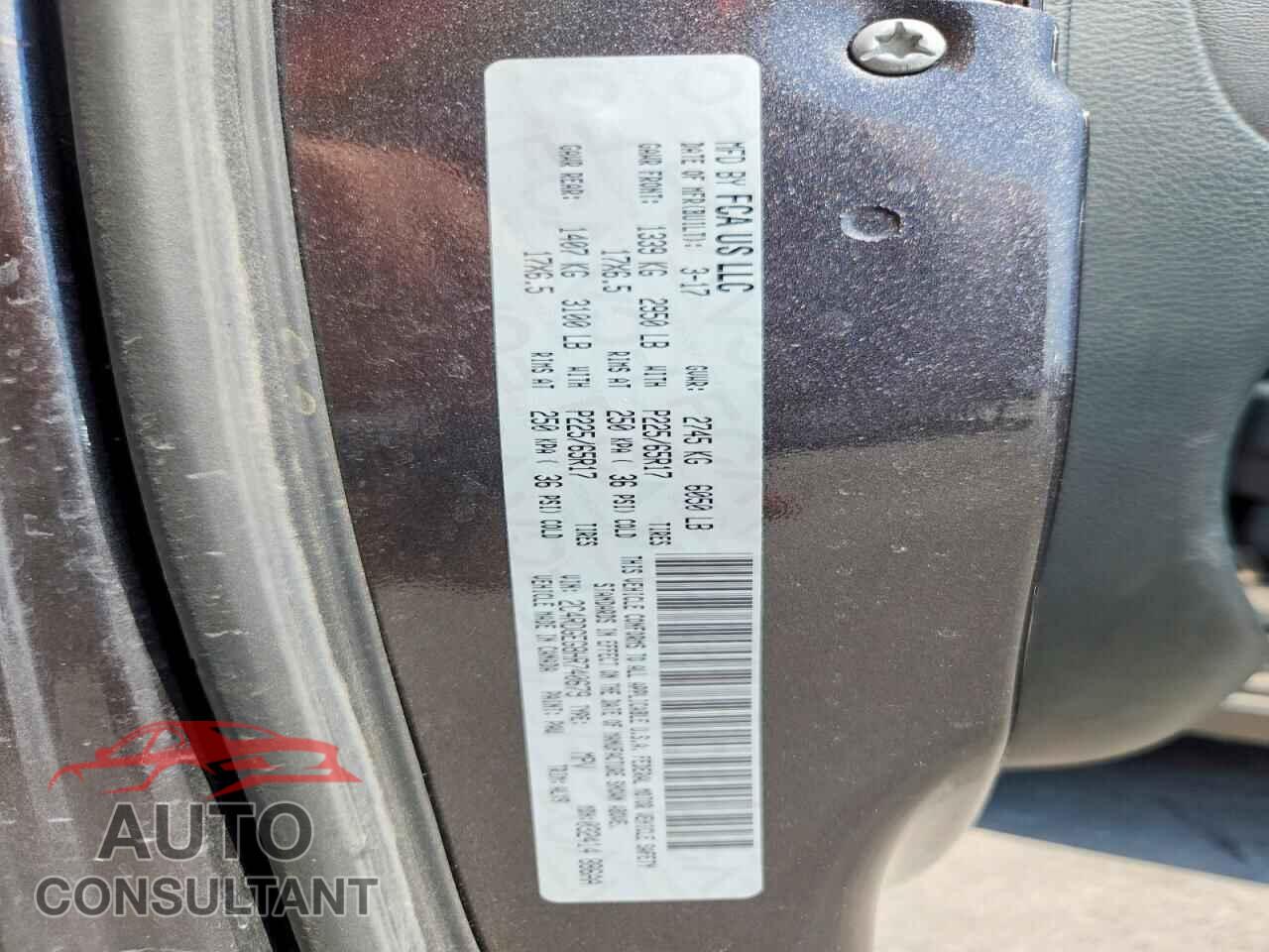 DODGE CARAVAN 2017 - 2C4RDGEG8HR740679