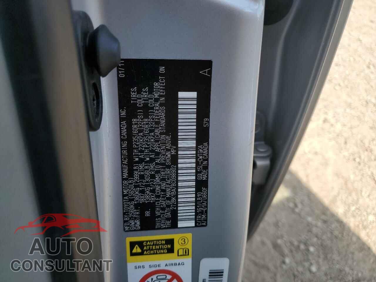 LEXUS RX350 2011 - 2T2BK1BA7BC098902