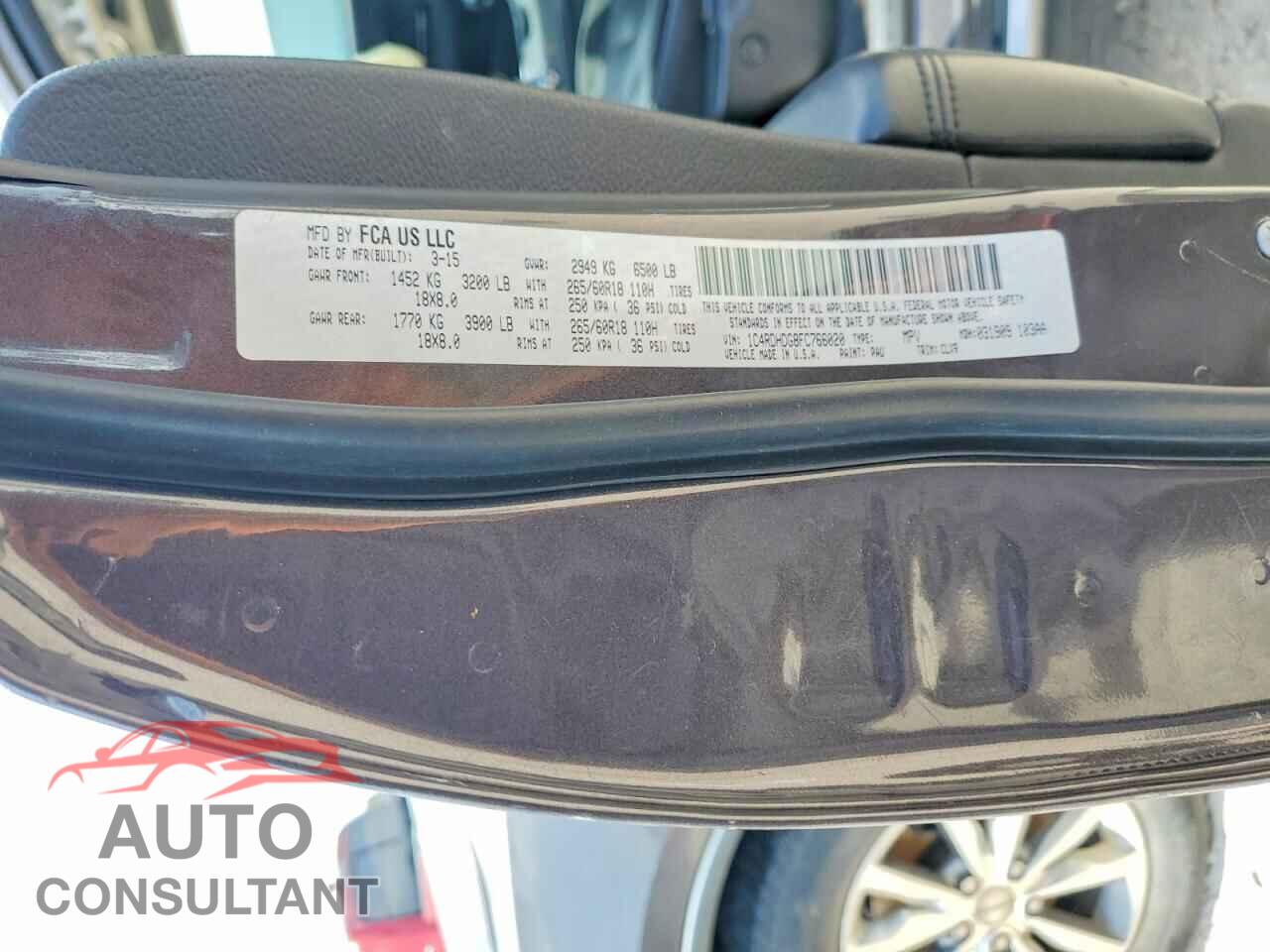 DODGE DURANGO 2015 - 1C4RDHDG8FC766020