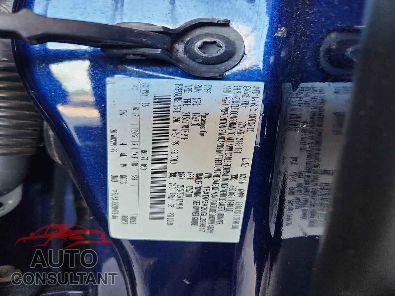 FORD FOCUS 2016 - 1FADP3K20GL299517